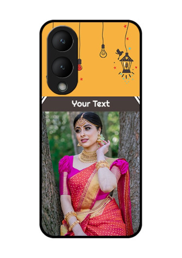 Vivo Y28 5G Custom Glass Phone Case - With Family Picture And Icons