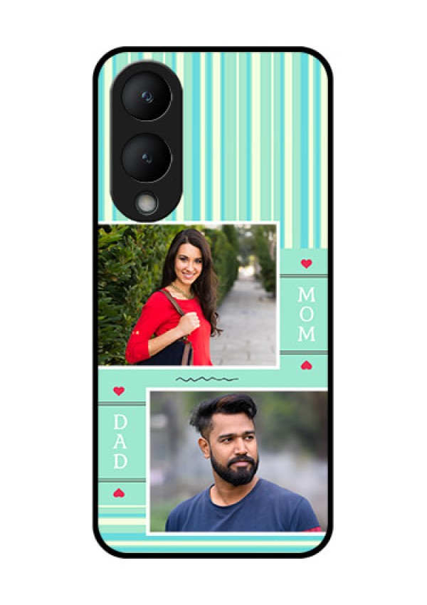 Vivo Y28 5G Custom Glass Phone Case - Mom & Dad Pic Design