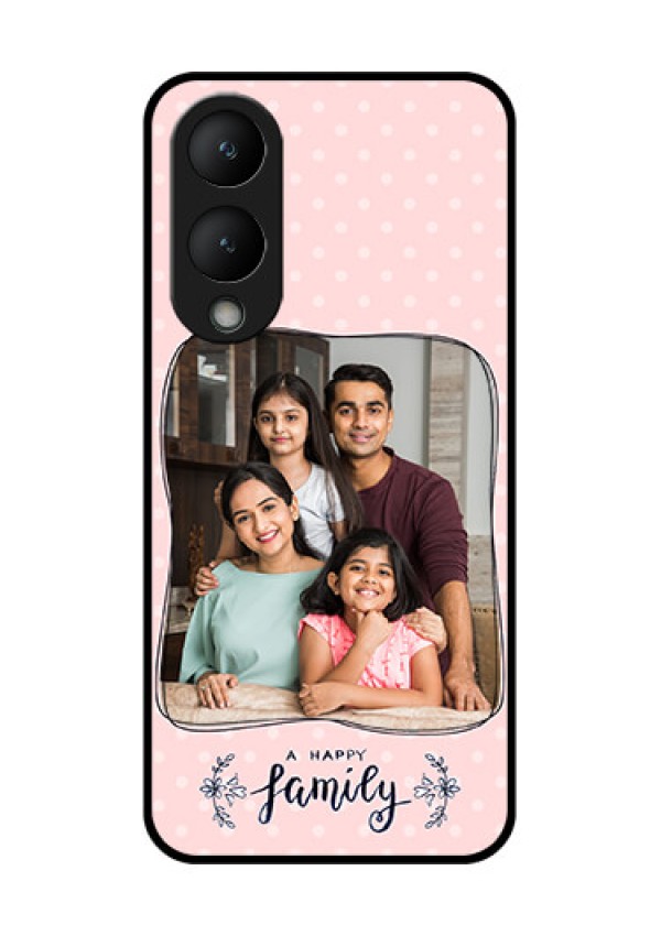 Vivo Y28 5G Custom Glass Phone Case - Family With Dots Design