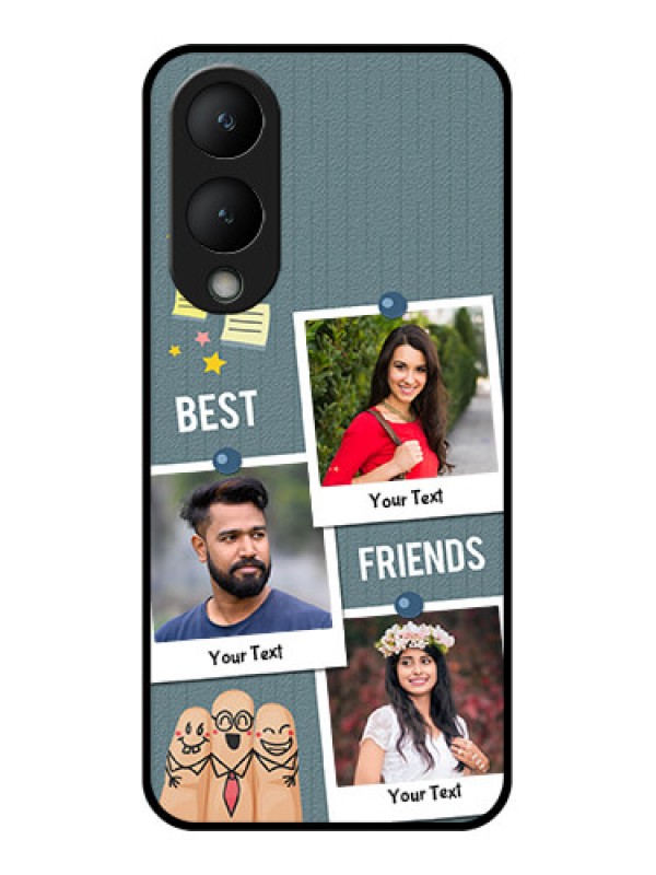 Custom Vivo Y28 5G Custom Glass Phone Case - Sticky Frames And Friendship Design