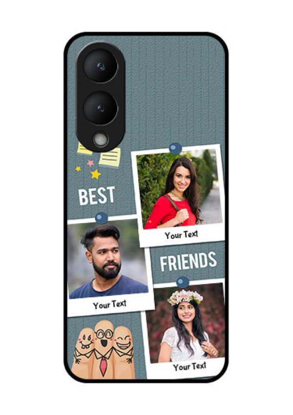 Vivo Y28 5G Custom Glass Phone Case - Sticky Frames And Friendship Design