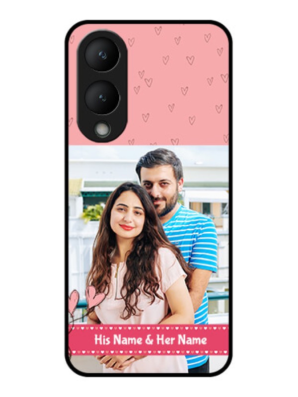 Custom Vivo Y28 5G Custom Glass Phone Case - Love Design Peach Color