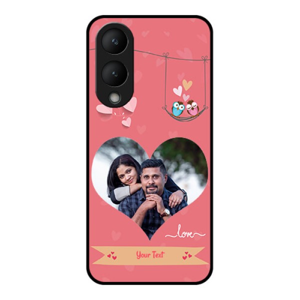 Vivo Y28 5G Custom Glass Phone Case - Peach Color Love Design Vivo Y28 5G Custom Glass Phone Case - Peach Color Love Design
