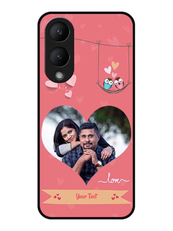 Custom Vivo Y28 5G Custom Glass Phone Case - Peach Color Love Design