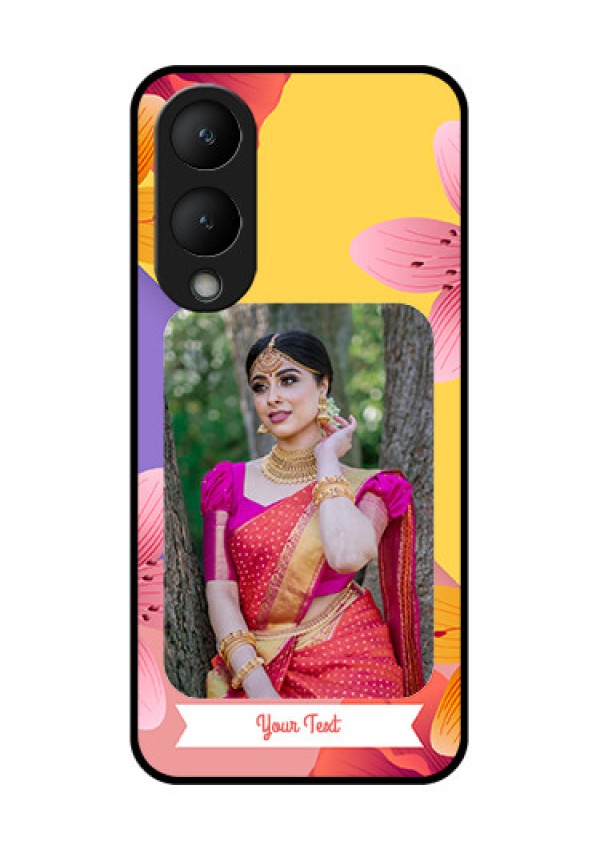 Vivo Y28 5G Custom Glass Phone Case - 3 Image With Vintage Floral Design