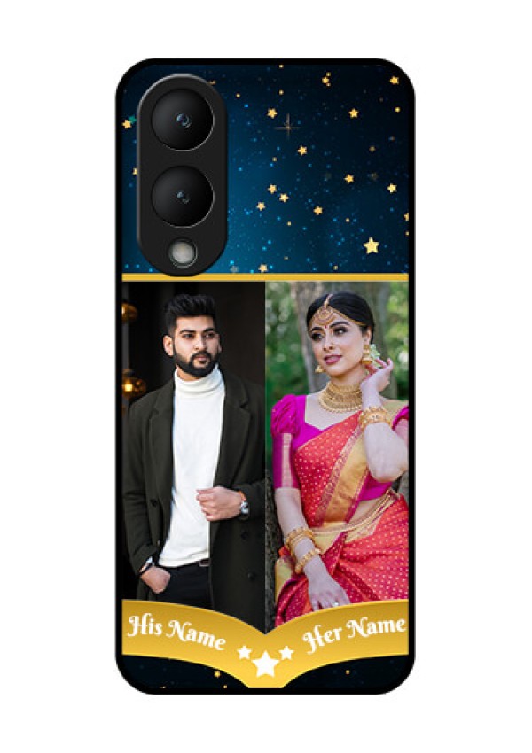 Vivo Y28 5G Custom Glass Phone Case - Galaxy Stars Backdrop Design