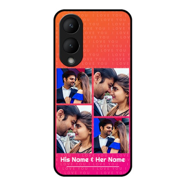 Vivo Y28 5G Custom Glass Phone Case - I Love You Pink Design