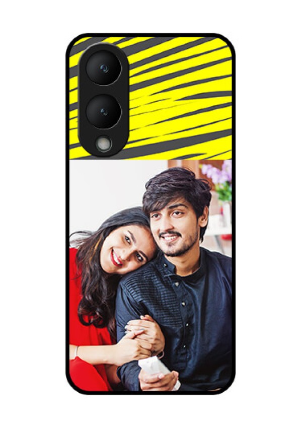 Vivo Y28 5G Custom Glass Phone Case - Yellow Abstract Design