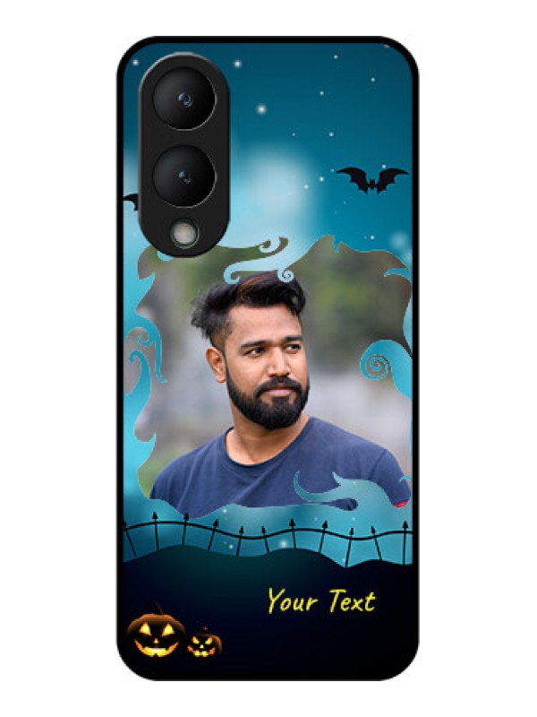 Custom Vivo Y28 5G Custom Glass Phone Case - Halloween Frame Design