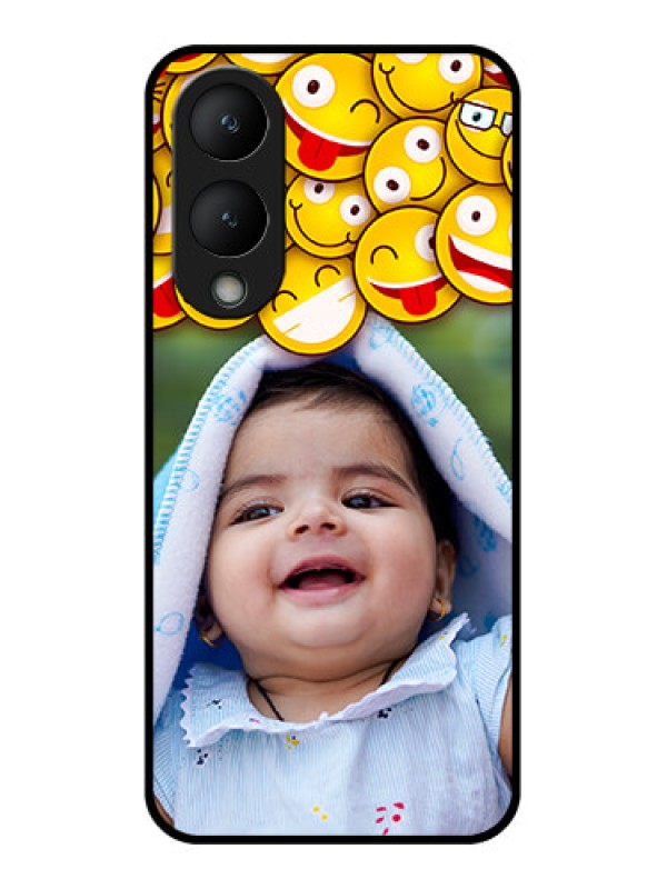 Custom Vivo Y28 5G Custom Glass Phone Case - With Smiley Emoji Design