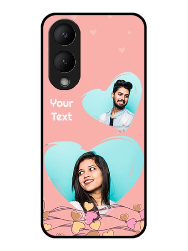 Custom Vivo Y28 5G Custom Glass Phone Case - Love Doodle Design