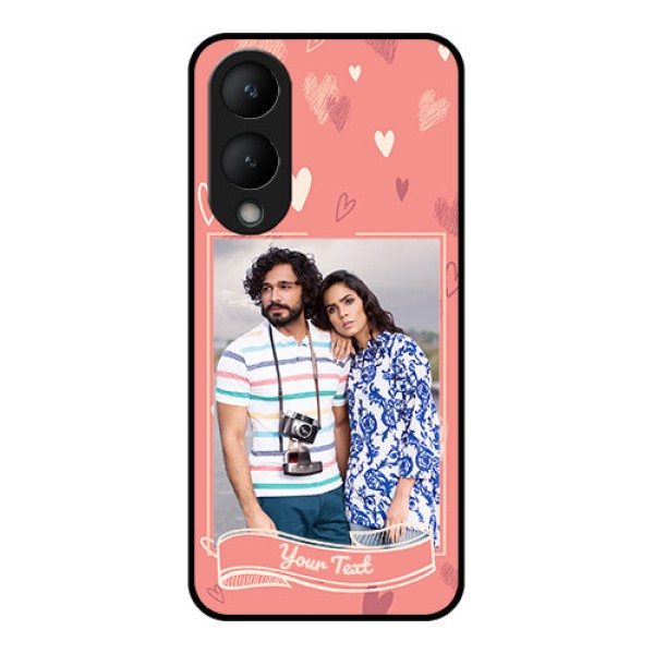Vivo Y28 5G Custom Glass Phone Case - Love Doodle Art Design Vivo Y28 5G Custom Glass Phone Case - Love Doodle Art Design