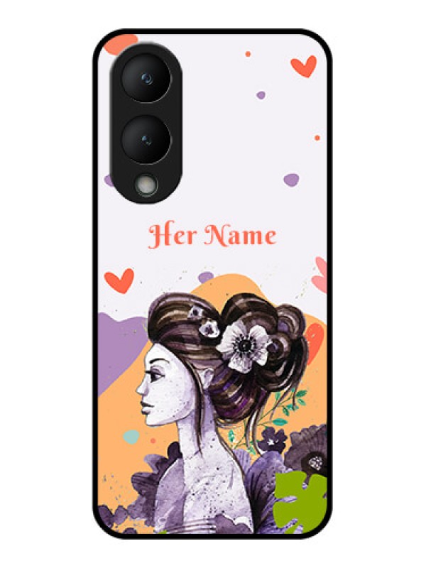 Custom Vivo Y28 5G Custom Glass Phone Case - Woman And Nature Design