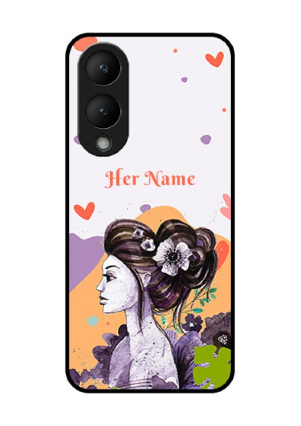 Vivo Y28 5G Custom Glass Phone Case - Woman And Nature Design
