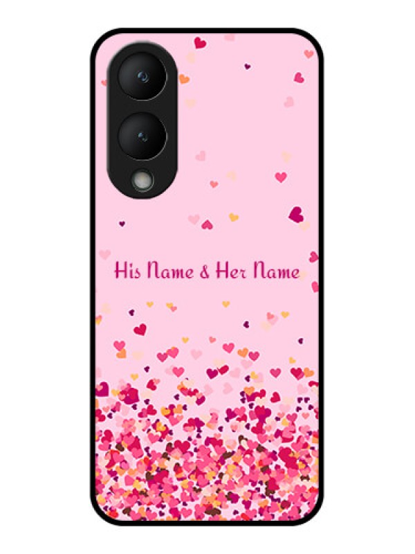 Custom Vivo Y28 5G Custom Glass Phone Case - Floating Hearts Design