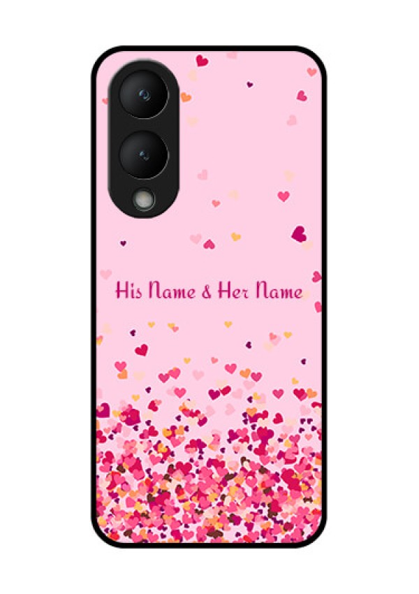 Vivo Y28 5G Custom Glass Phone Case - Floating Hearts Design