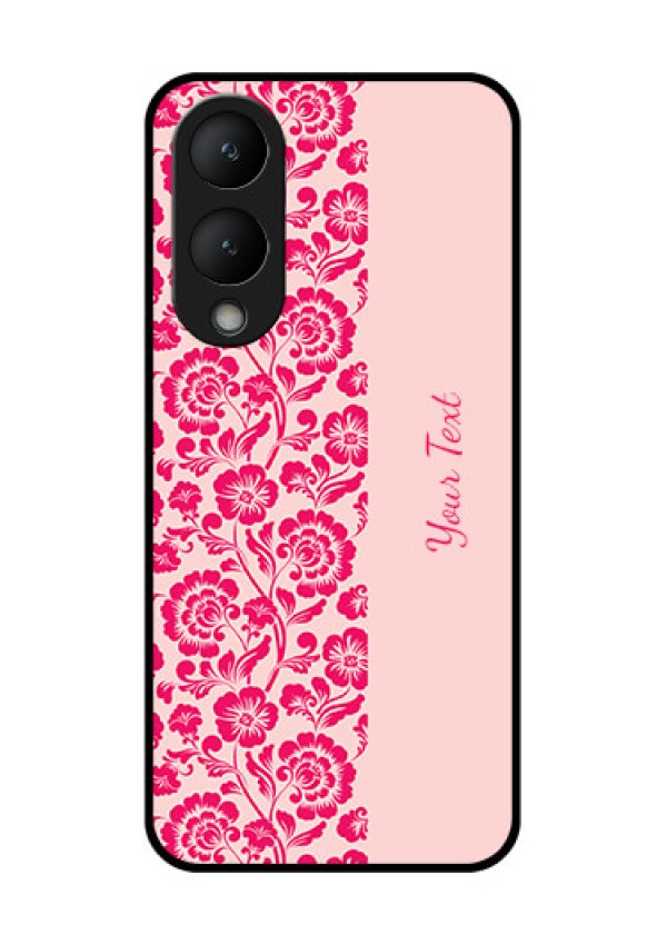 Vivo Y28 5G Custom Glass Phone Case - Attractive Floral Pattern Design