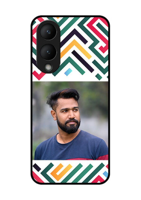 Vivo Y28 5G Custom Glass Phone Case - Colorful Maze Pattern Design