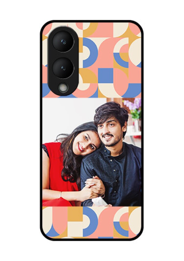 Vivo Y28 5G Custom Glass Phone Case - Semi - Circle Maze Pattern Design
