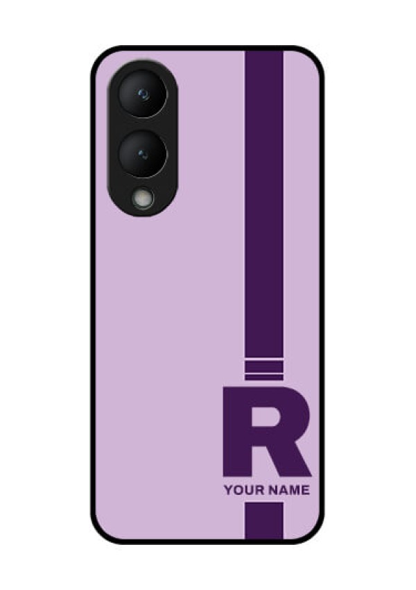 Vivo Y28 5G Custom Glass Phone Case - Simple Dual Tone Stripe With Name Design