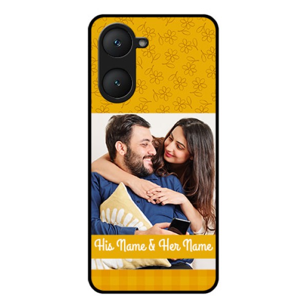 Vivo Y28e 5G Custom Glass Phone Case - Yellow Floral Design