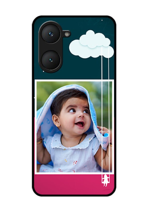 Vivo Y28e 5G Custom Glass Phone Case - Cute Girl With Cloud Design