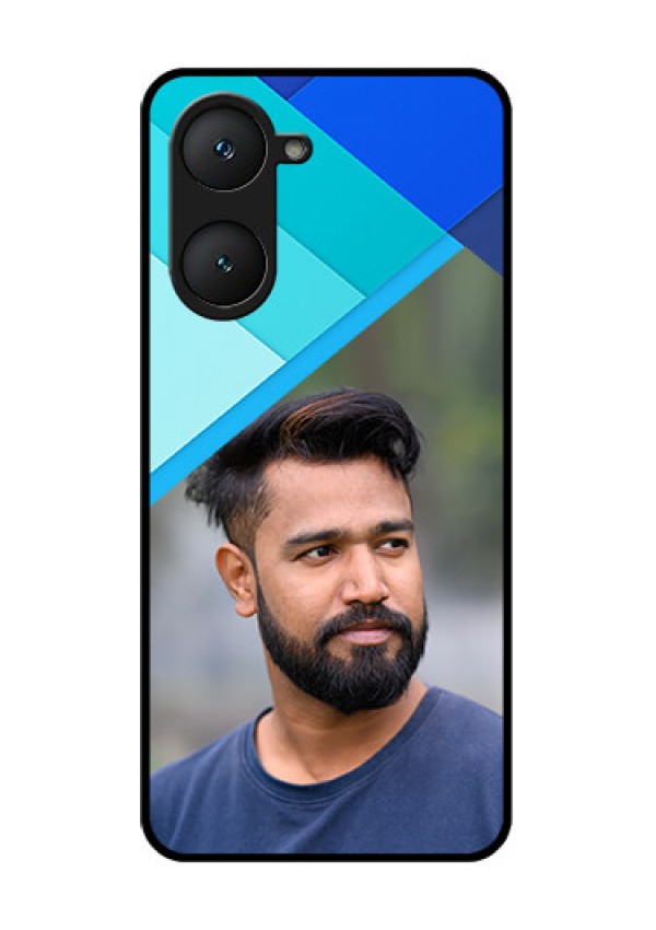 Vivo Y28e 5G Custom Glass Phone Case - Blue Pattern Design