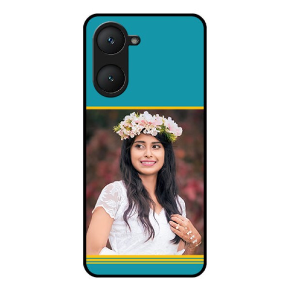Vivo Y28e 5G Custom Glass Phone Case - Yellow and Blue Design