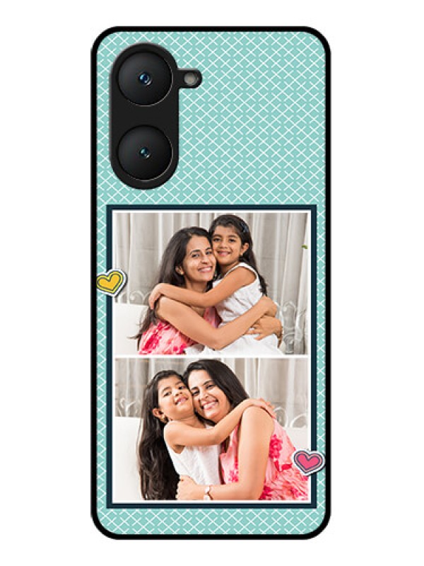 Custom Vivo Y28e 5G Custom Glass Phone Case - 2 Image Holder With Pattern Design