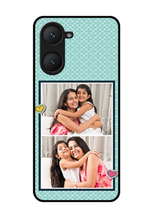 Vivo Y28e 5G Custom Glass Phone Case - 2 Image Holder With Pattern Design