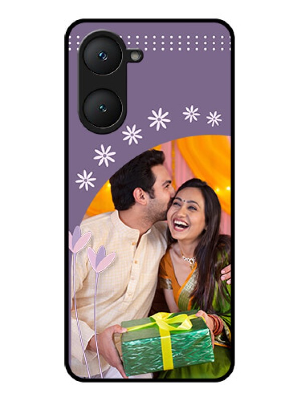 Custom Vivo Y28e 5G Custom Glass Phone Case - Lavender Flowers Design