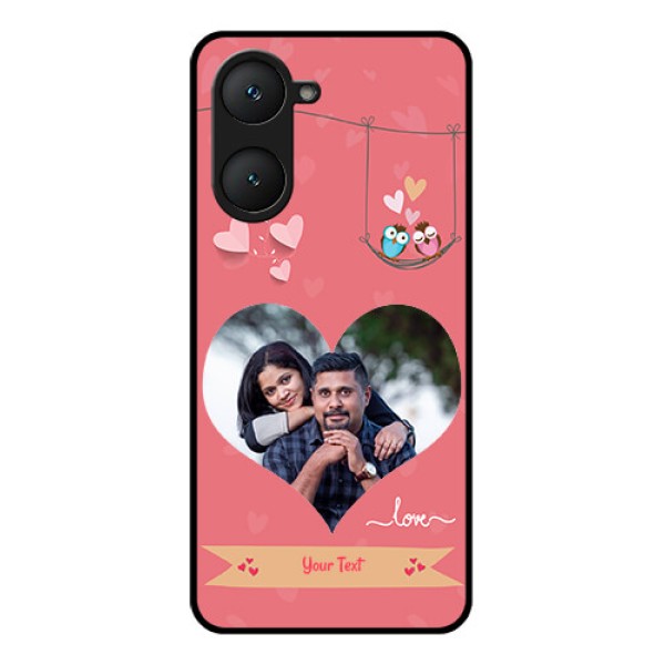 Vivo Y28e 5G Custom Glass Phone Case - Peach Color Love Design Vivo Y28e 5G Custom Glass Phone Case - Peach Color Love Design
