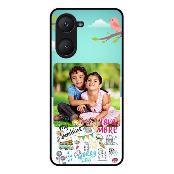 Vivo Y28e 5G Custom Glass Phone Case - Doodle Love Design