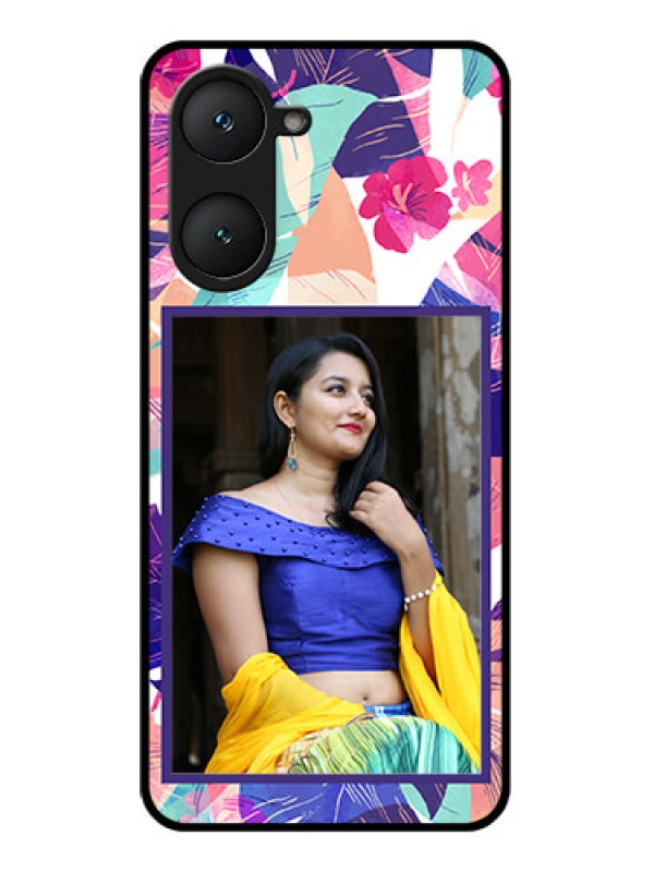 Custom Vivo Y28e 5G Custom Glass Phone Case - Abstract Floral Design