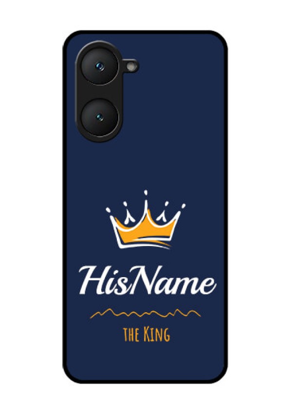 Vivo Y28e 5G Custom Glass Phone Case - King With Name Design