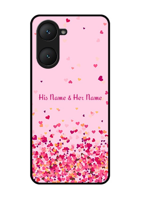 Vivo Y28e 5G Custom Glass Phone Case - Floating Hearts Design