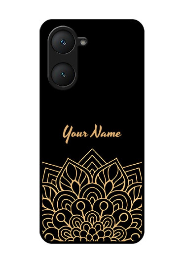 Vivo Y28e 5G Custom Glass Phone Case - Golden Mandala Design
