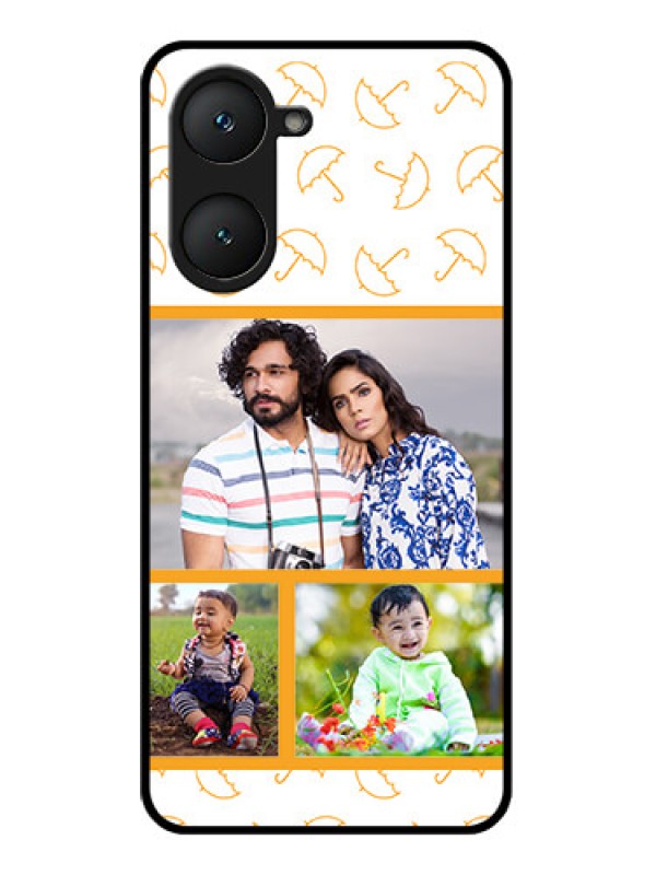 Custom Vivo Y28s 5G Custom Glass Phone Case - Yellow Pattern Design