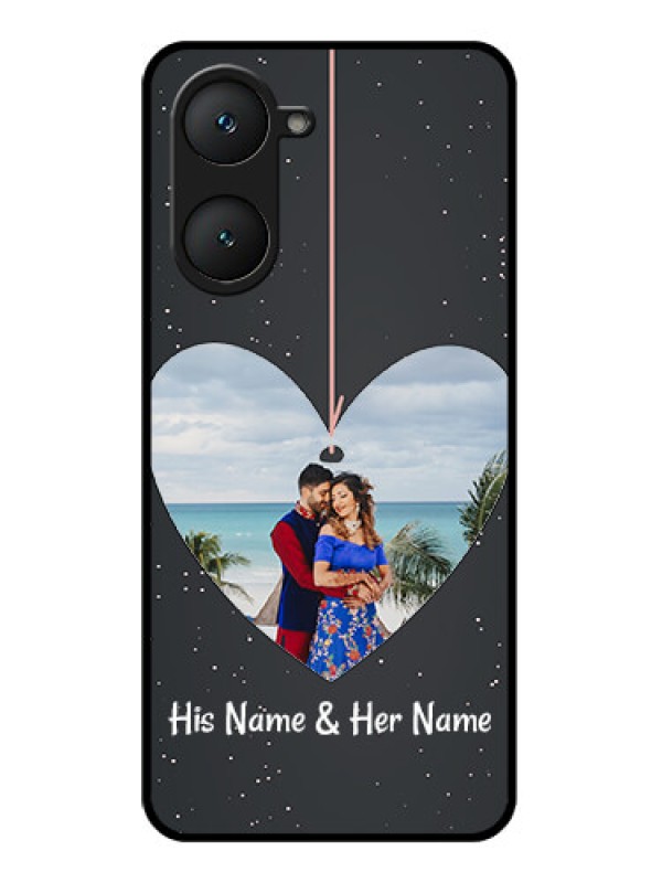 Custom Vivo Y28s 5G Custom Glass Phone Case - Hanging Heart Design