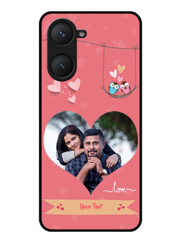 Custom Vivo Y28s 5G Custom Glass Phone Case - Peach Color Love Design