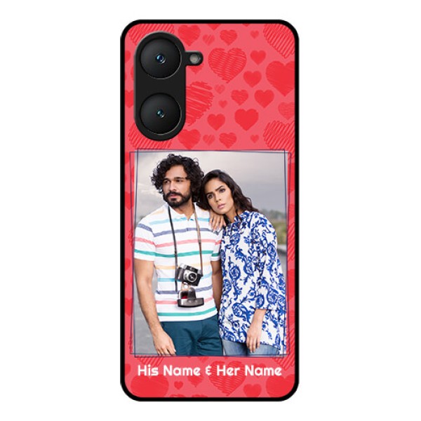 Vivo Y28s 5G Custom Glass Phone Case - With Red Heart Symbols Design Vivo Y28s 5G Custom Glass Phone Case - With Red Heart Symbols Design