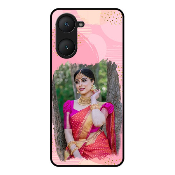 Vivo Y28s 5G Custom Glass Phone Case - Gold Glitter Splash Design