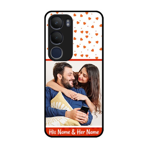 Vivo Y29 5G Custom Glass Phone CaseOrange Love Symbol Design