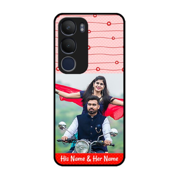Vivo Y29 5G Custom Glass Phone CaseRed Pattern Case Design