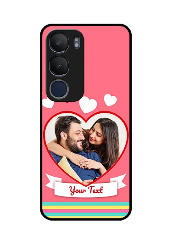 Vivo Y29 5G Custom Glass Phone CaseLove Shapes Doodle Design