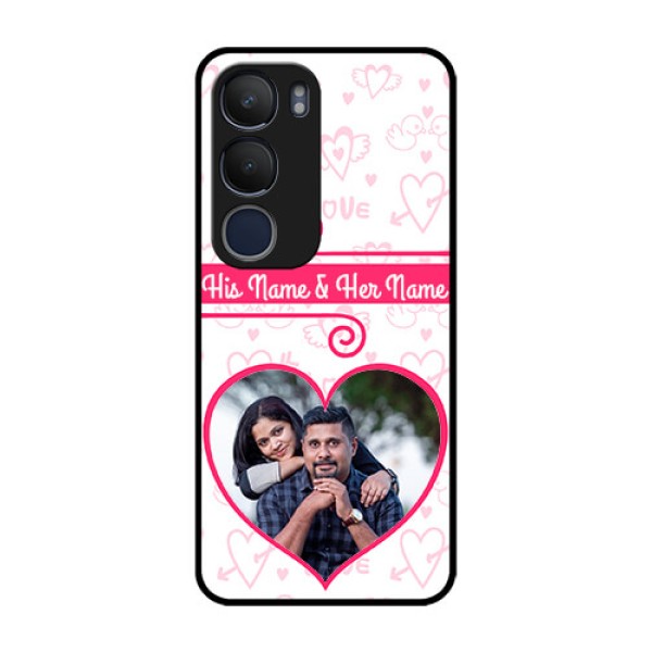 Vivo Y29 5G Custom Glass Phone CaseHeart Shape Love Design