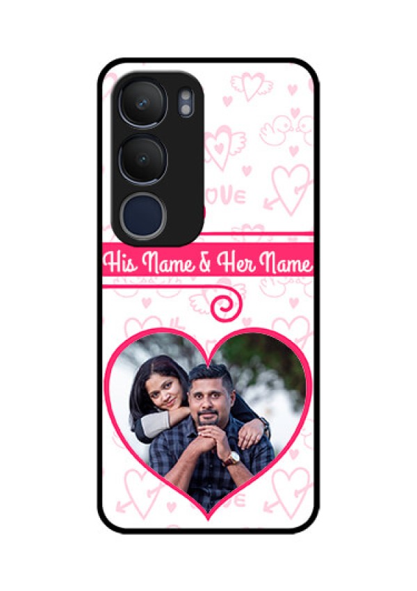 Vivo Y29 5G Custom Glass Phone CaseHeart Shape Love Design