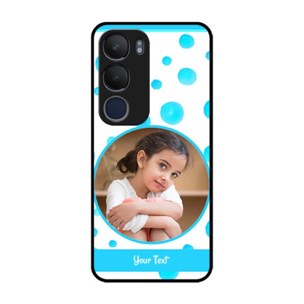 Vivo Y29 5G Custom Glass Phone CaseBlue Bubbles Pattern Design Vivo Y29 5G Custom Glass Phone CaseBlue Bubbles Pattern Design