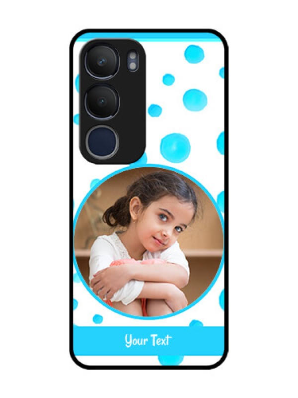 Custom Vivo Y29 5G Custom Glass Phone CaseBlue Bubbles Pattern Design