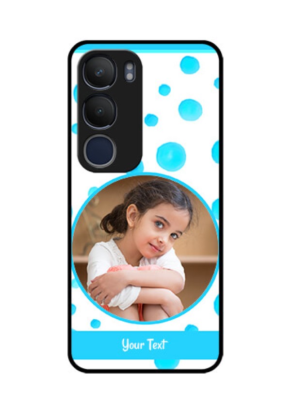 Vivo Y29 5G Custom Glass Phone CaseBlue Bubbles Pattern Design